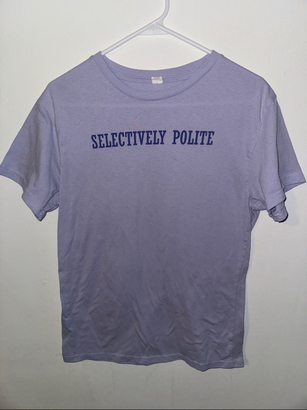 Lavender Graphic Tee - "Selectively Polite"
